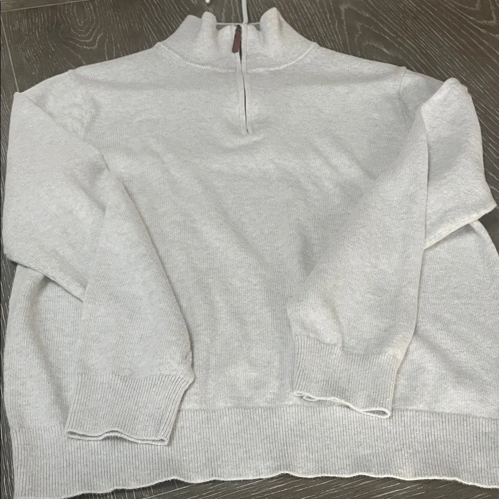 J. Crew Light Gray 1/4  Zip-Up Sweater
